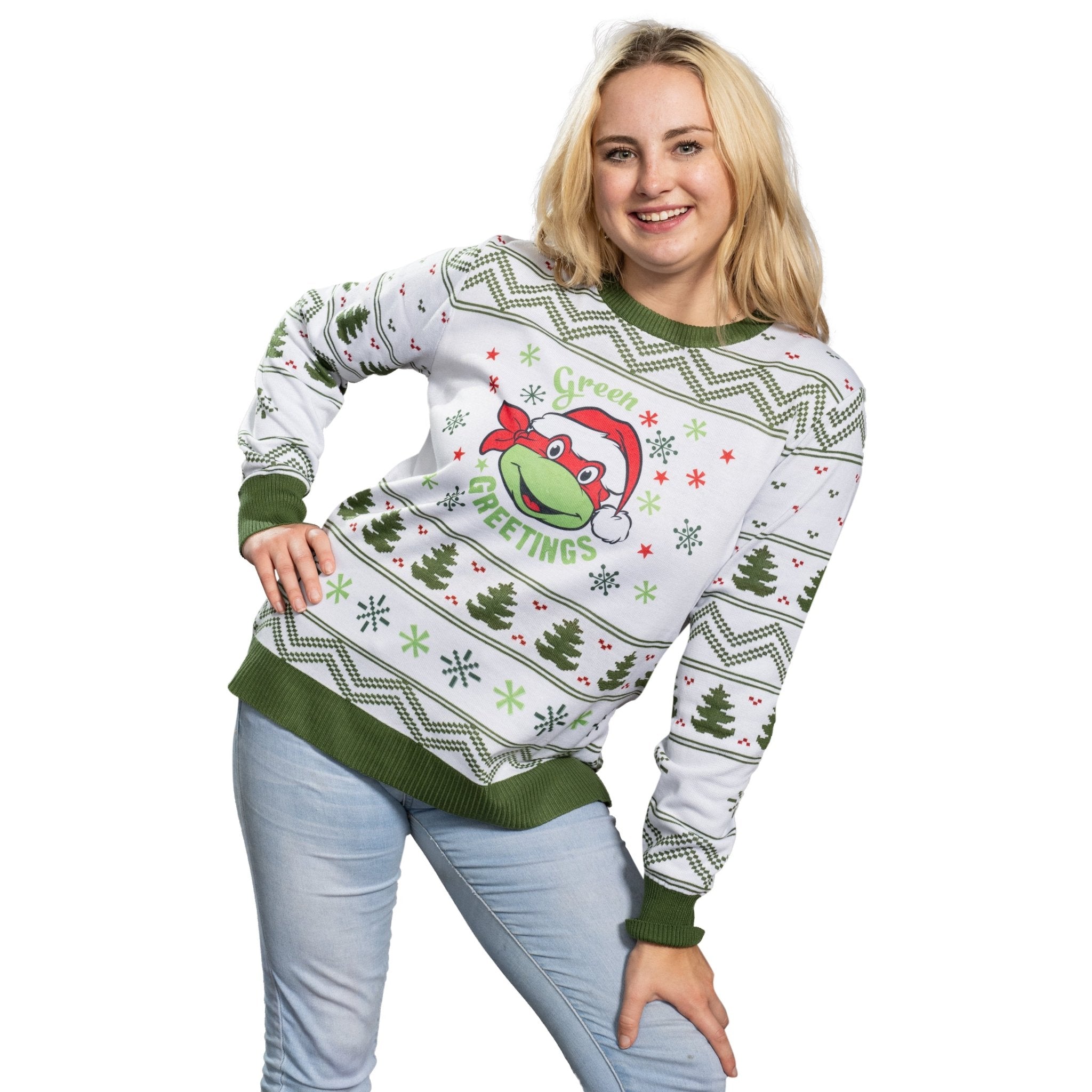 Green Greetings TMNT Christmas Sweater - TVStoreOnline
