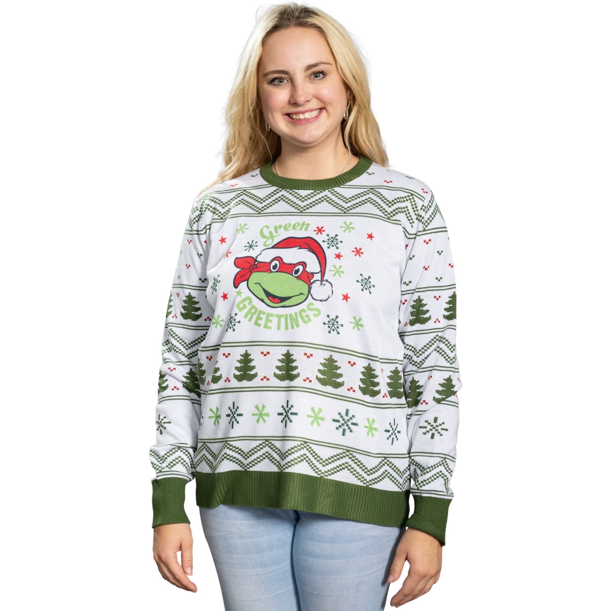 Green Greetings TMNT Christmas Sweater - TVStoreOnline
