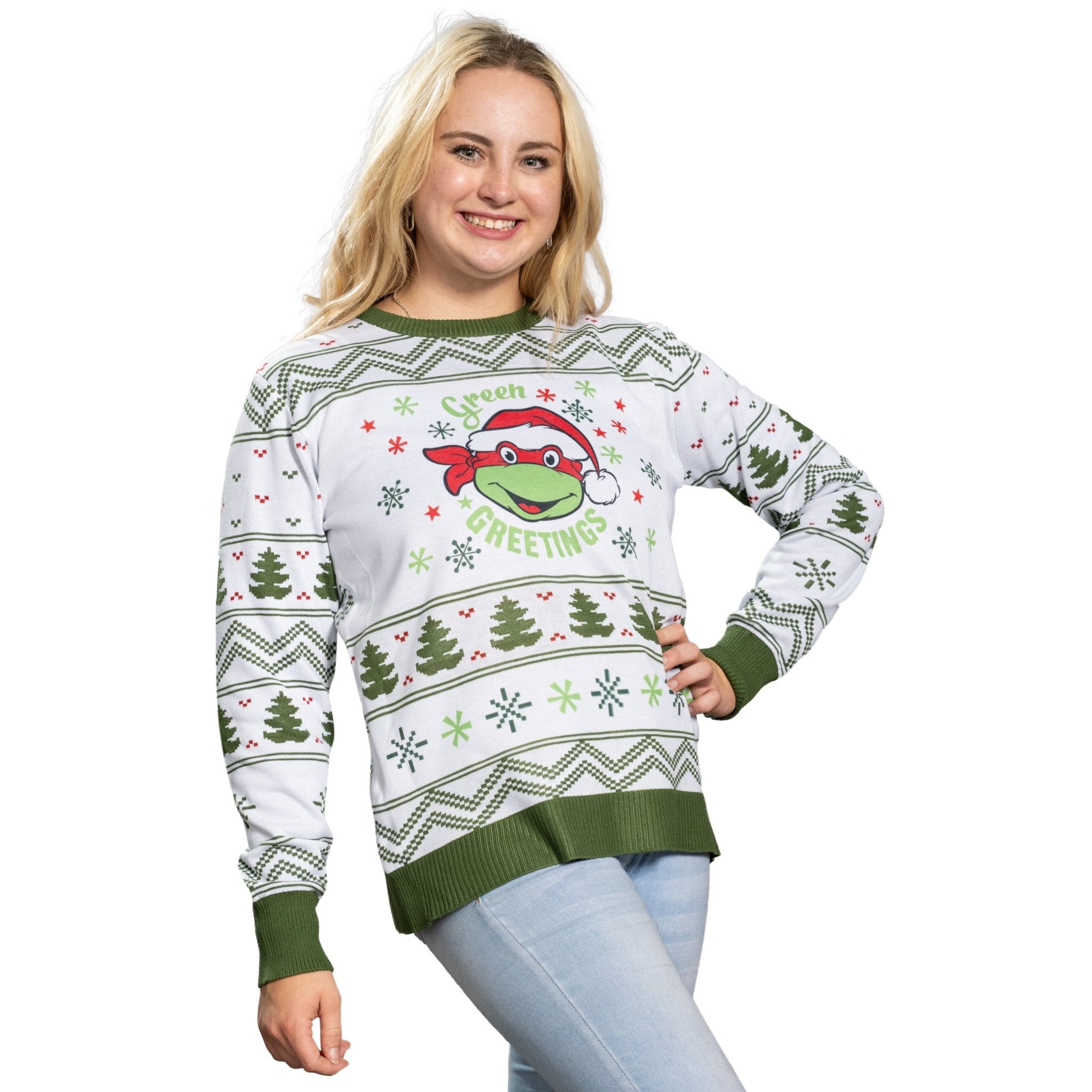 Green Greetings TMNT Christmas Sweater - TVStoreOnline