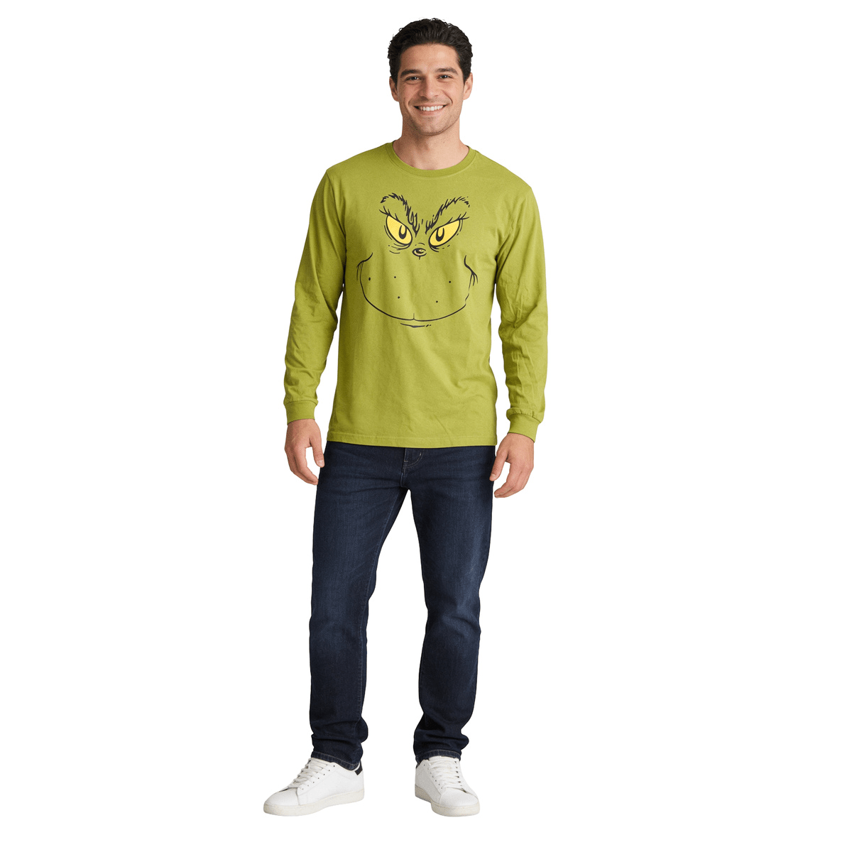 Grinch Big Face Adult Unisex Long Sleeve Shirt - TVStoreOnline