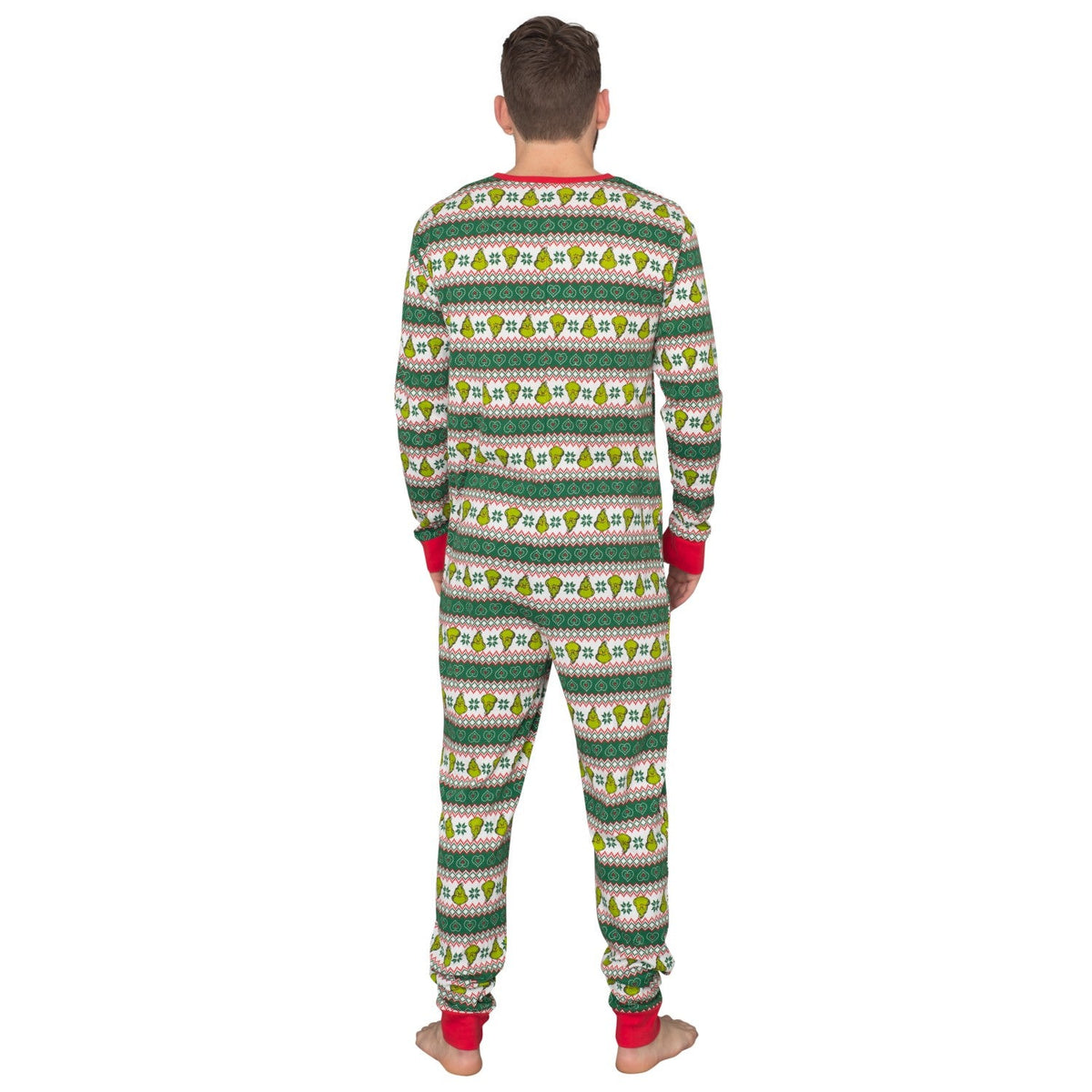 Grinch Family Faces Christmas Adult Pajama Union Suit - TVStoreOnline