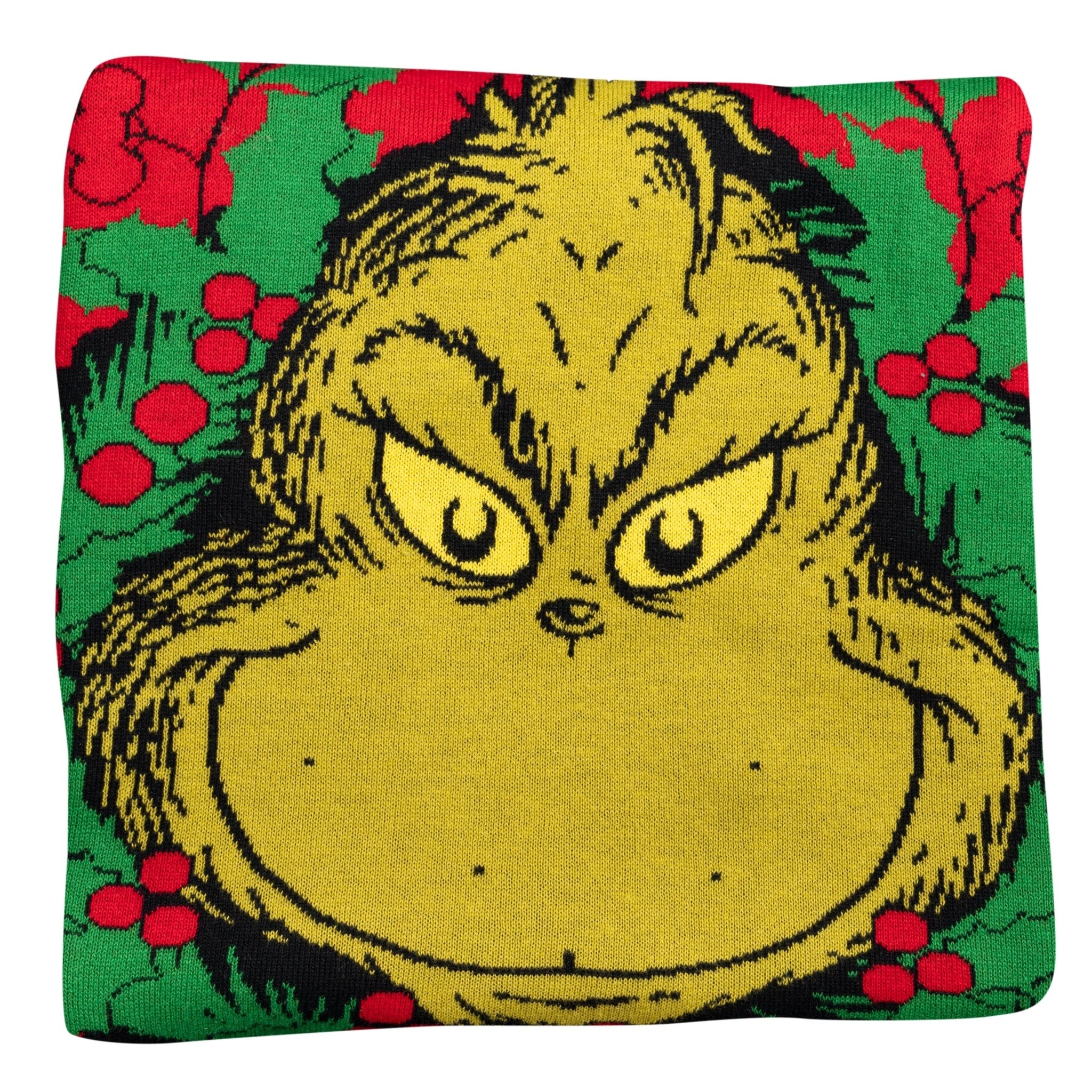 Grinch Head Santa Hat Wreath Sweater - TVStoreOnline