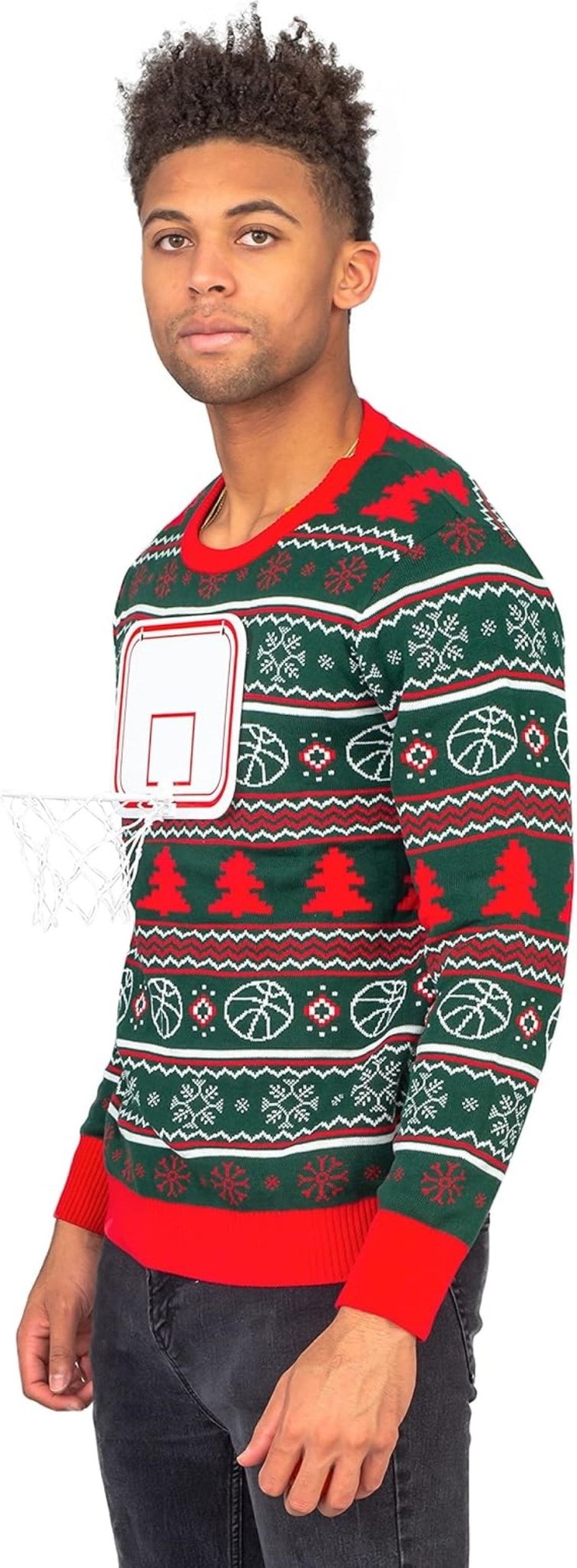 Interactive Adult Unisex Basketball Net 3D Ugly Christmas Party Sweater - TVStoreOnline