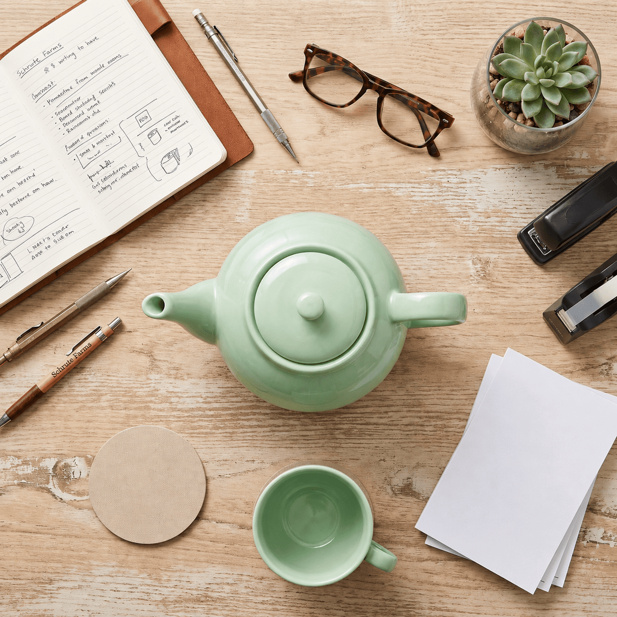 Jim & Pam's The Office Replica Gift Idea Seafoam Green Teapot - TVStoreOnline