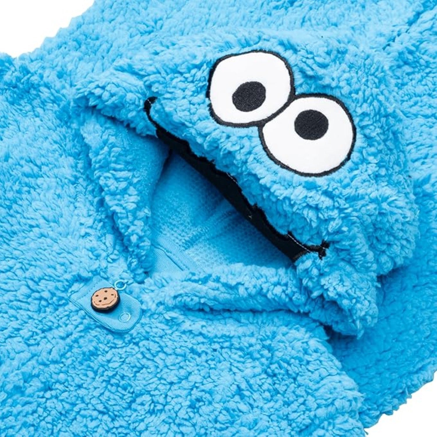 Kids Youth Officially Licensed Sesame Cookie Monster Halloween Cosplay Costume Fleece Jumpsuit - TVStoreOnline