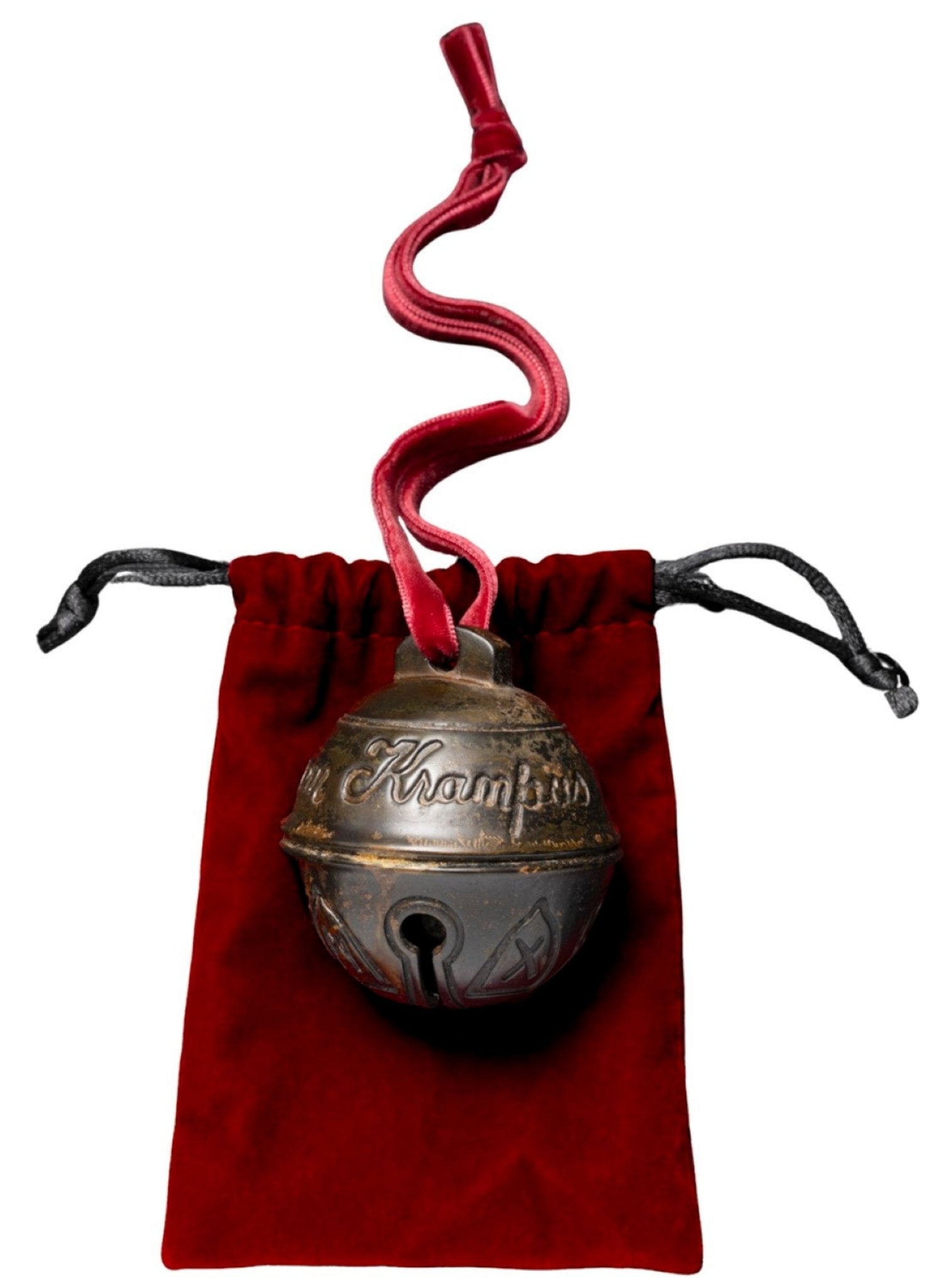 Krampus Bell Cursed Jingle Bell Metal Replica Xmas Ornament w/ Red Bag - TVStoreOnline