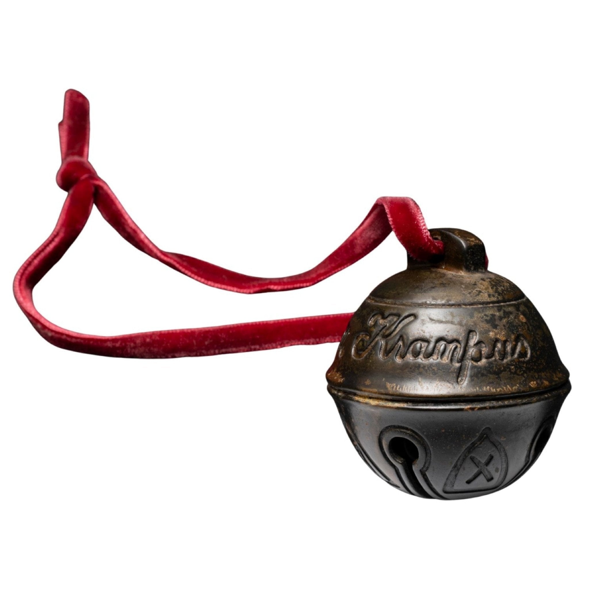 Krampus Bell Cursed Jingle Bell Metal Replica Xmas Ornament w/ Red Bag - TVStoreOnline