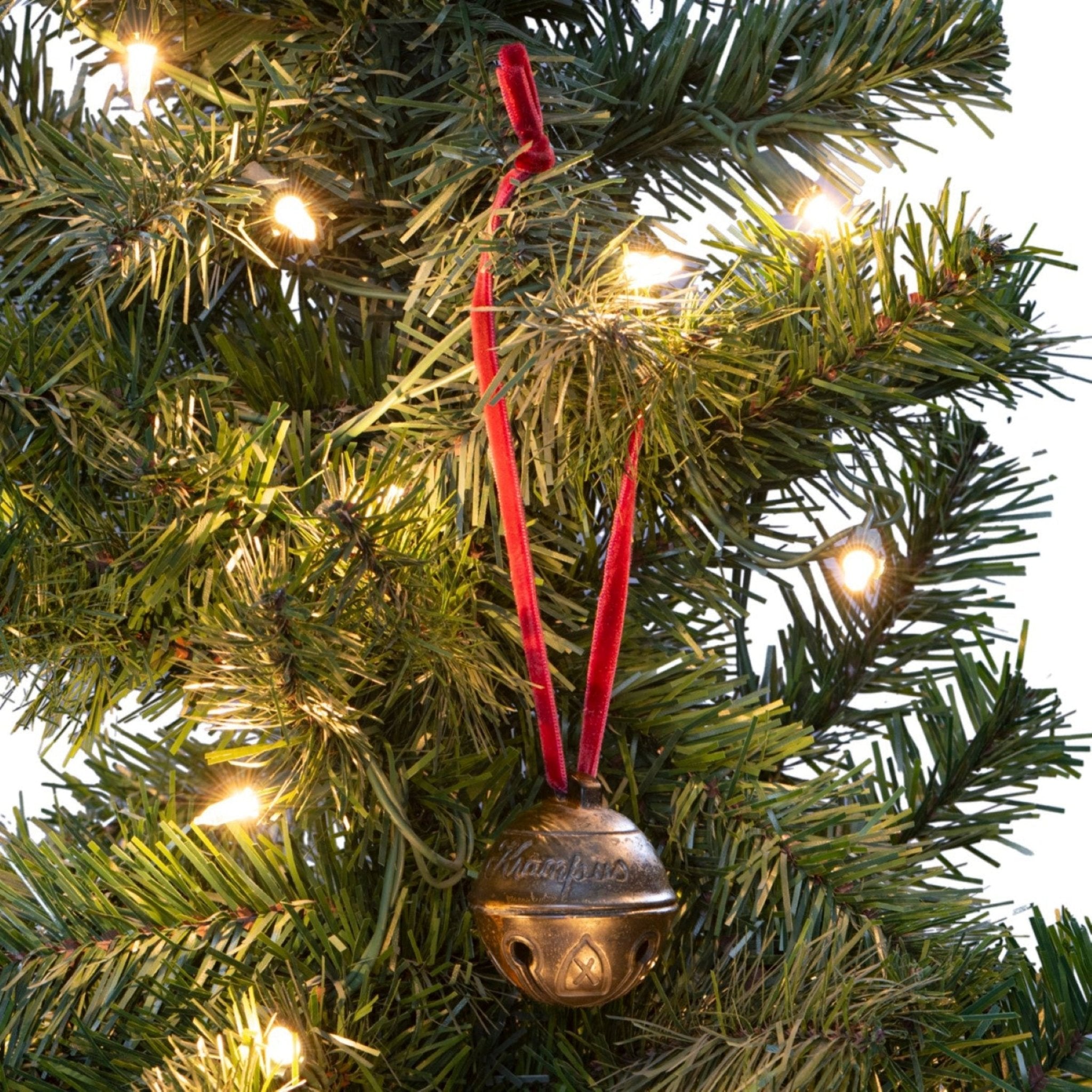 Krampus Bell Cursed Jingle Bell Metal Replica Xmas Ornament w/ Red Bag - TVStoreOnline