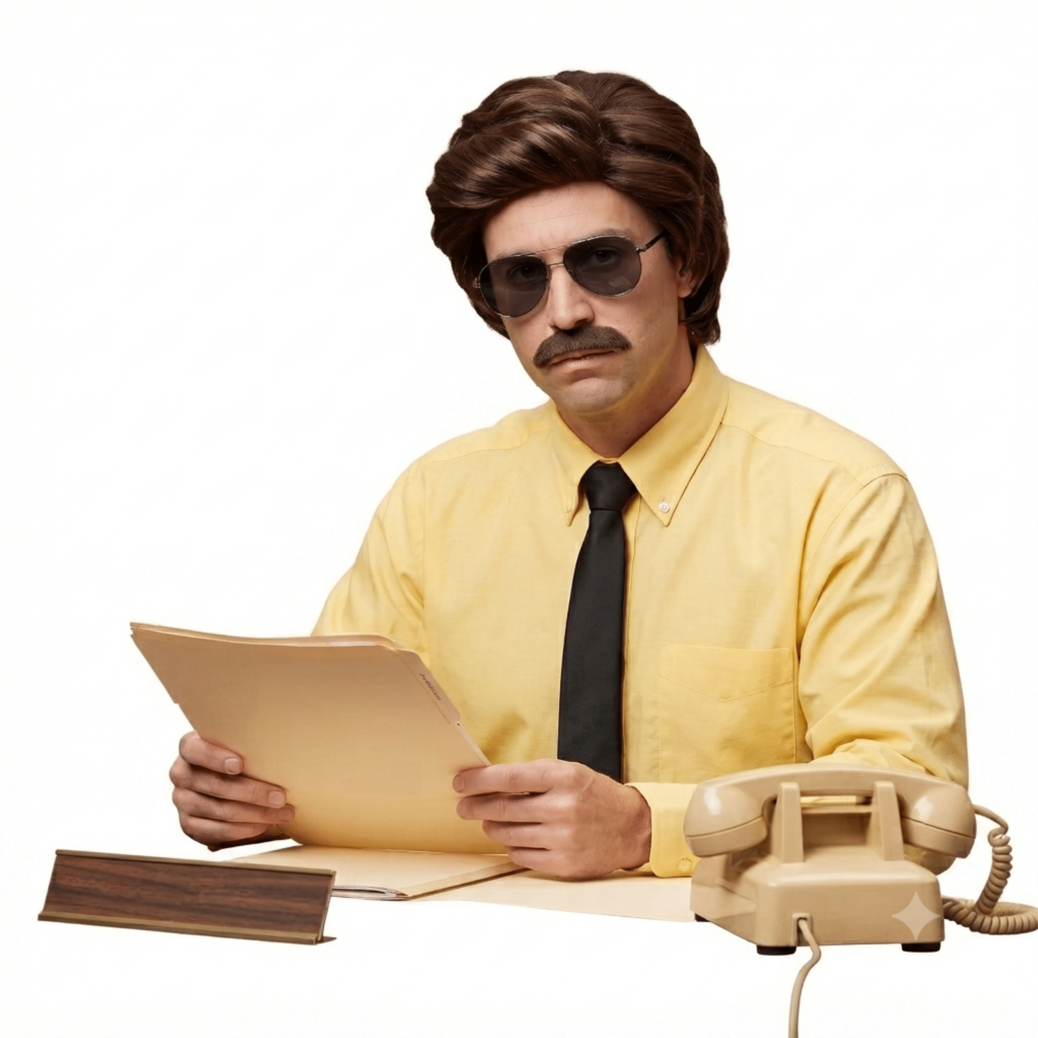 Limu Emu Adult Halloween Wig, Glasses & Mustache Cosplay Costume Set - TVStoreOnline