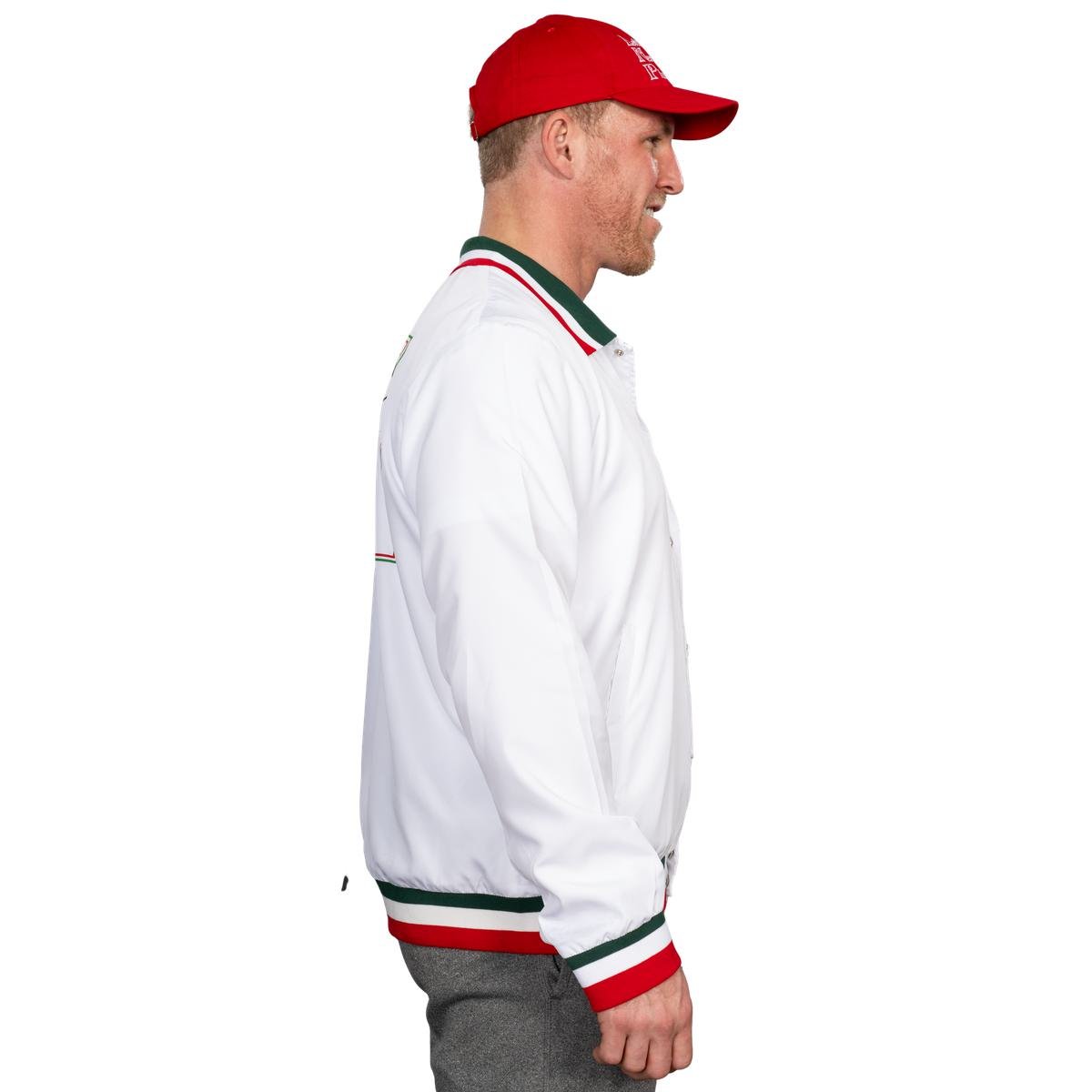 Little Nero’s Pizza Delivery Driver Christmas Movie White Jacket and Red Hat Complete Cosplay Halloween Costume Set - TVStoreOnline