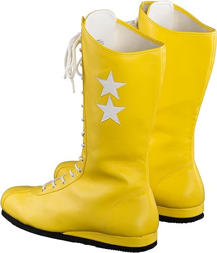 Macho Wrestler Man Madness Halloween Cosplay Costume Yellow Boots - TVStoreOnline