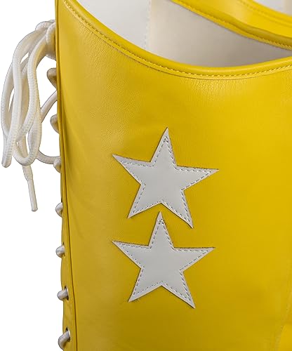 Macho Wrestler Man Madness Halloween Cosplay Costume Yellow Boots - TVStoreOnline