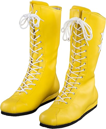 Macho Wrestler Man Madness Halloween Cosplay Costume Yellow Boots - TVStoreOnline