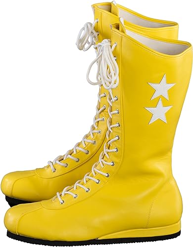 Macho Wrestler Man Madness Halloween Cosplay Costume Yellow Boots - TVStoreOnline