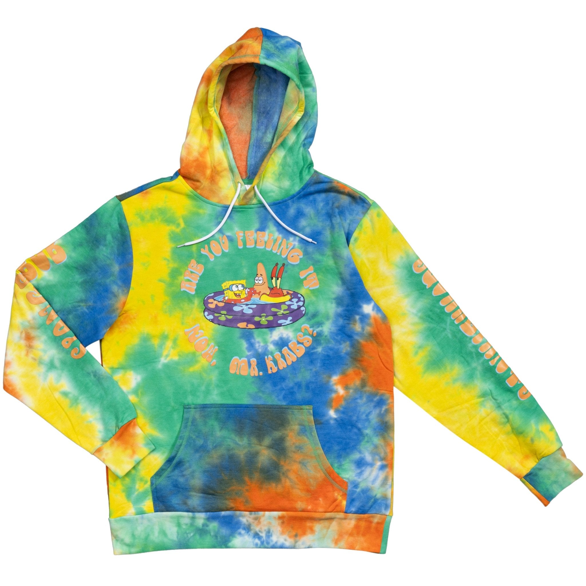 Mad Engine Spongebob Squarepants Patrick Mr. Krabs Pool Tie Dye Mens Hoodie - TVStoreOnline