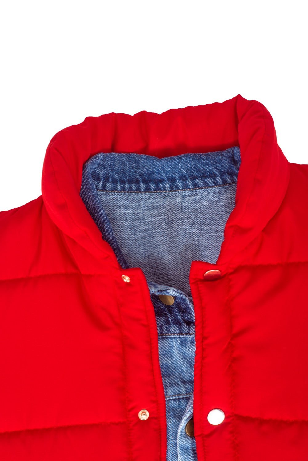Marty McFly Denim Shirt and Red Puffy Vest Halloween Costume Cosplay - TVStoreOnline