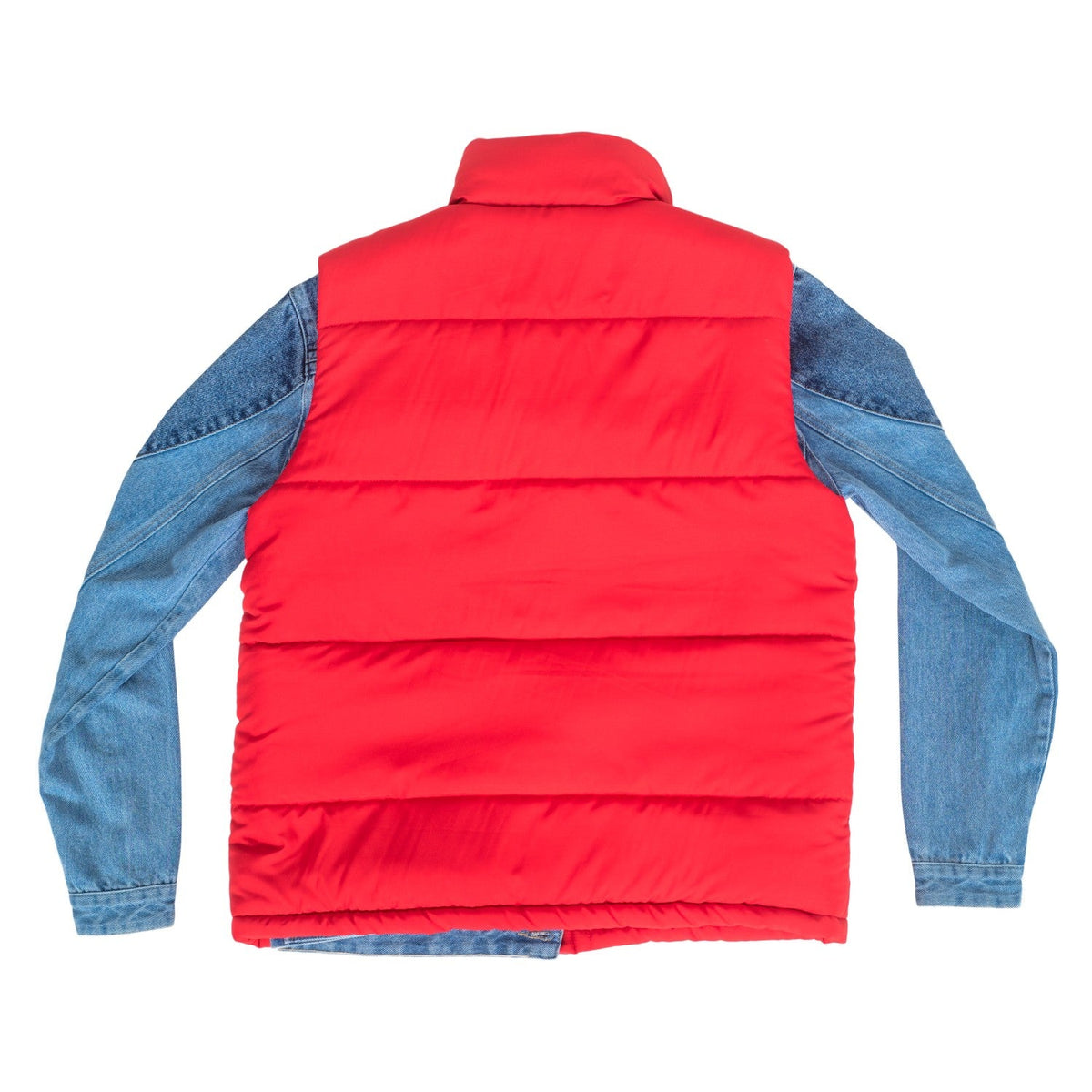 Marty McFly Denim Shirt and Red Puffy Vest Halloween Costume Cosplay - TVStoreOnline