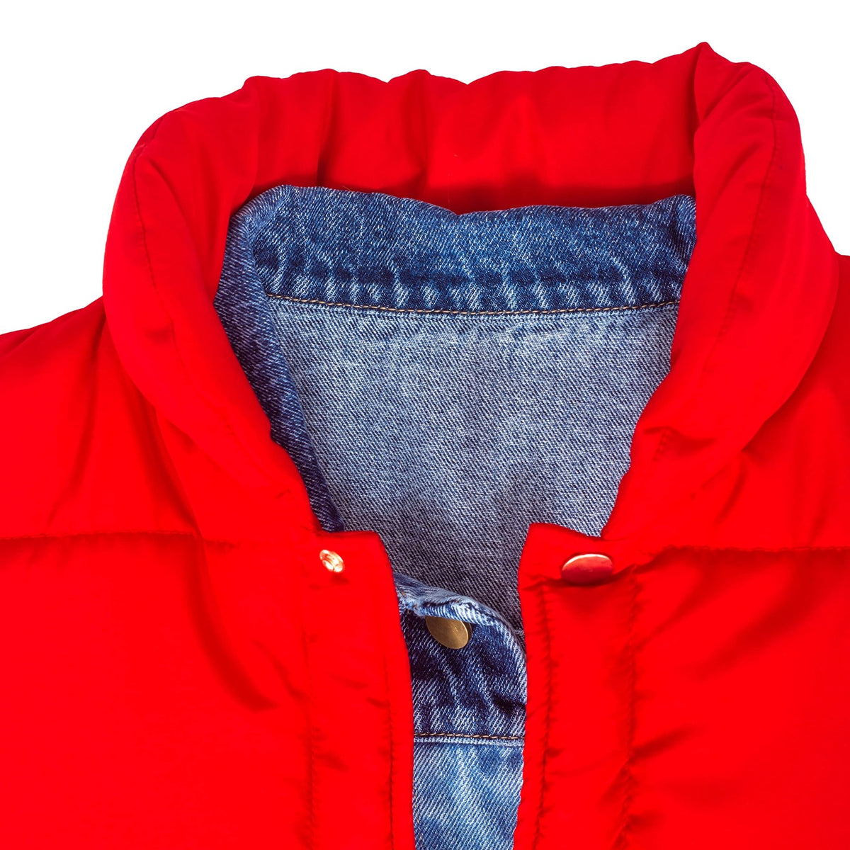 Marty McFly Denim Shirt and Red Puffy Vest Halloween Costume Cosplay - TVStoreOnline