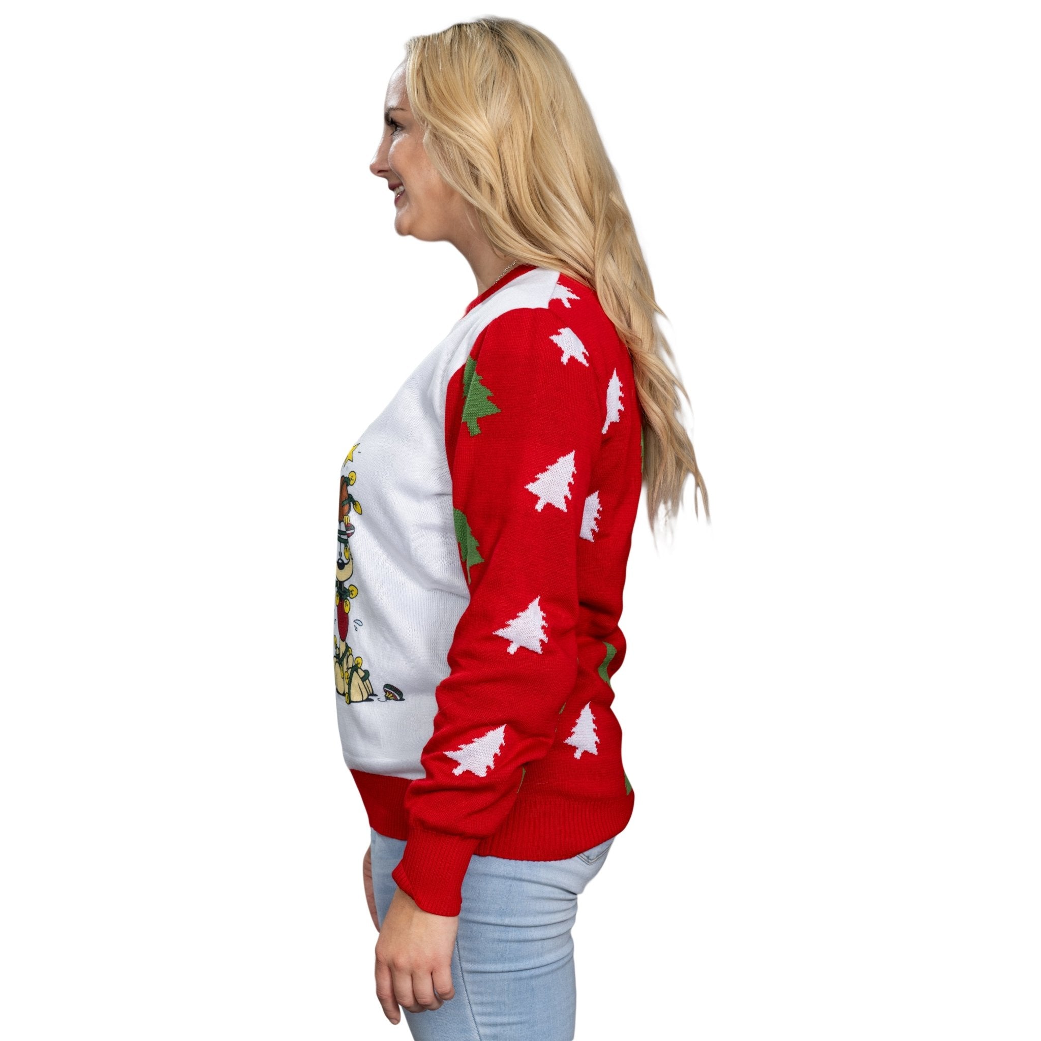 Merry Christmas Garfield Odie Xmas Tree Sweater - TVStoreOnline