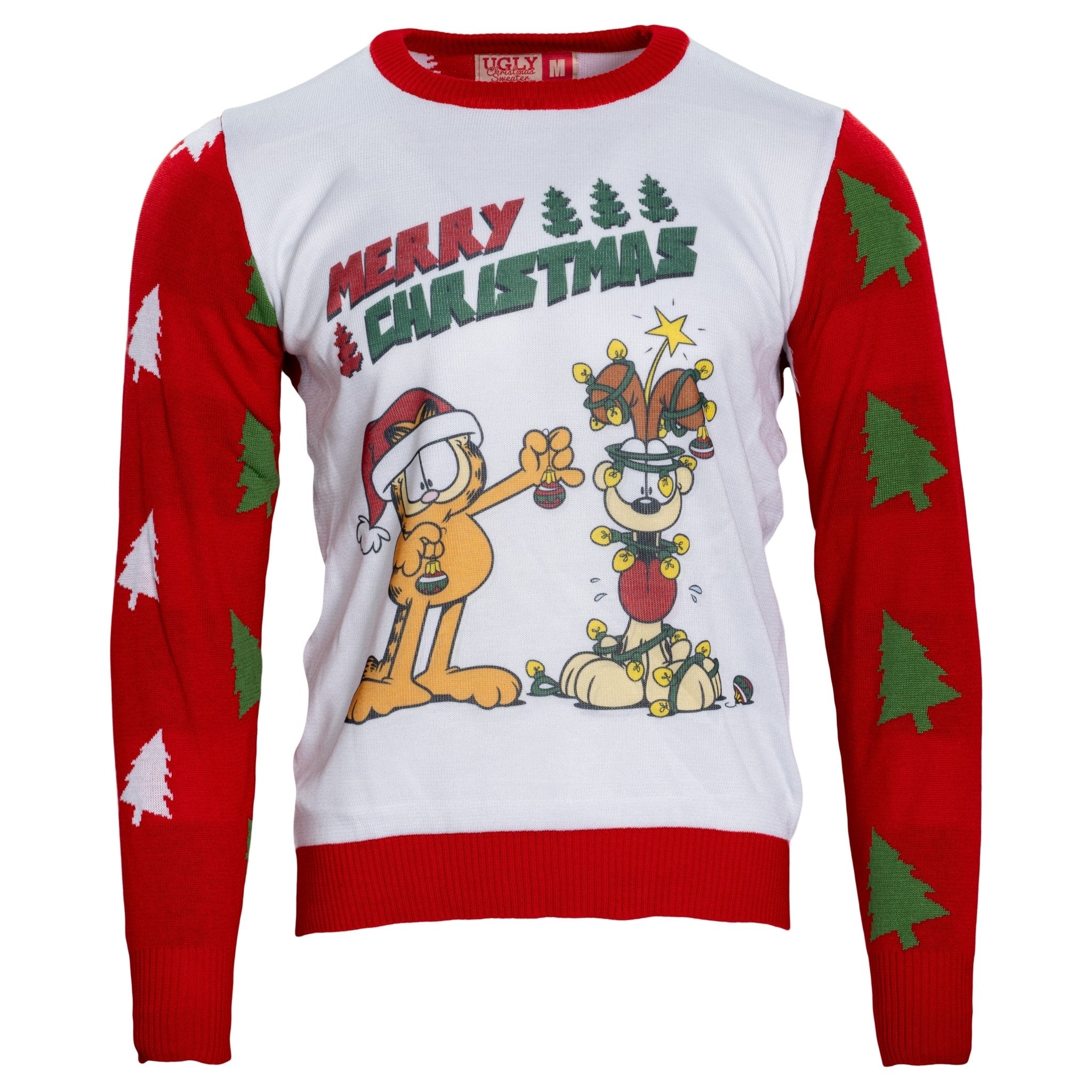 Merry Christmas Garfield Odie Xmas Tree Sweater - TVStoreOnline