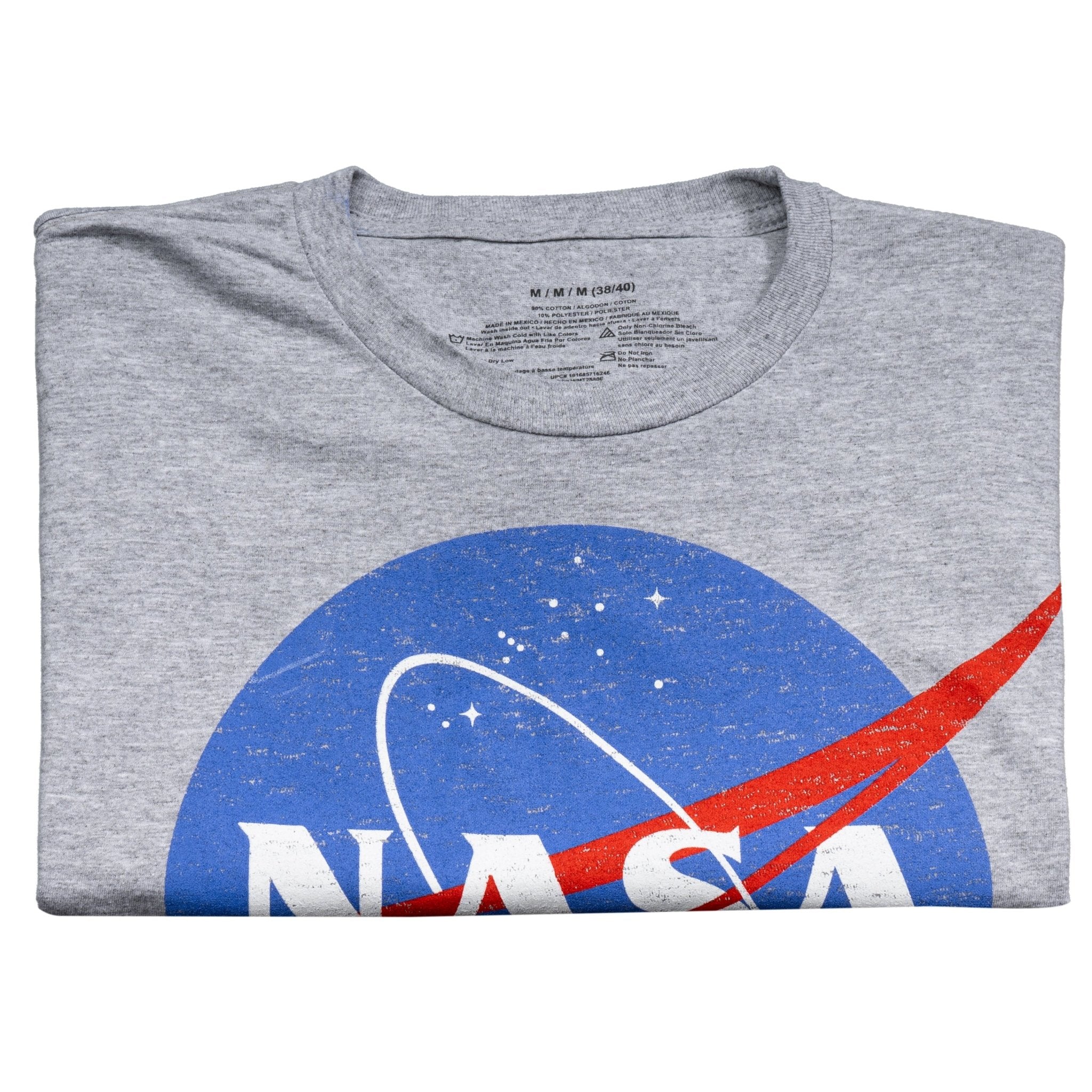 NASA Logo Men's Officially Licensed Short Sleeve Gray T-Shirt - TVStoreOnline