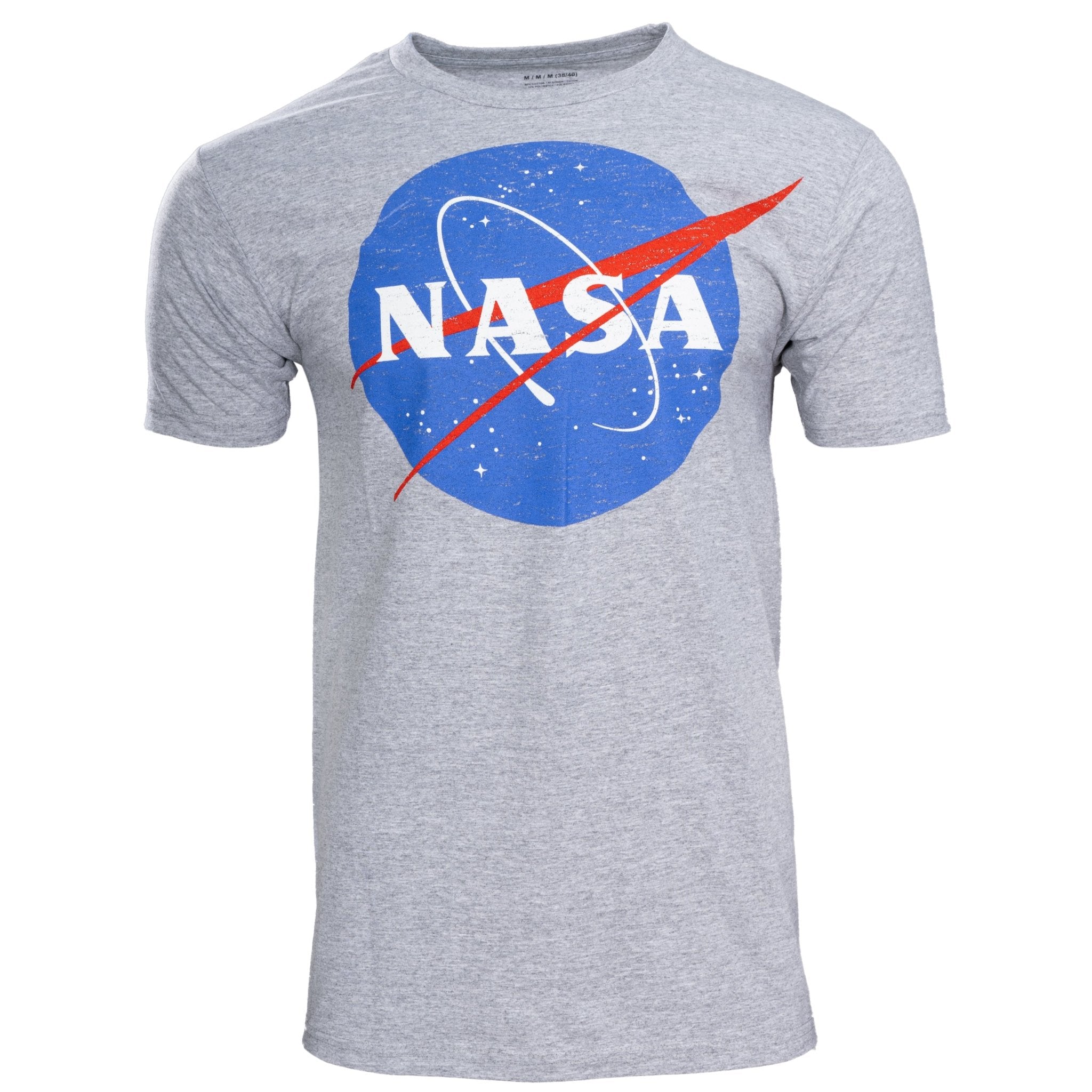 NASA Logo Men's Officially Licensed Short Sleeve Gray T-Shirt - TVStoreOnline