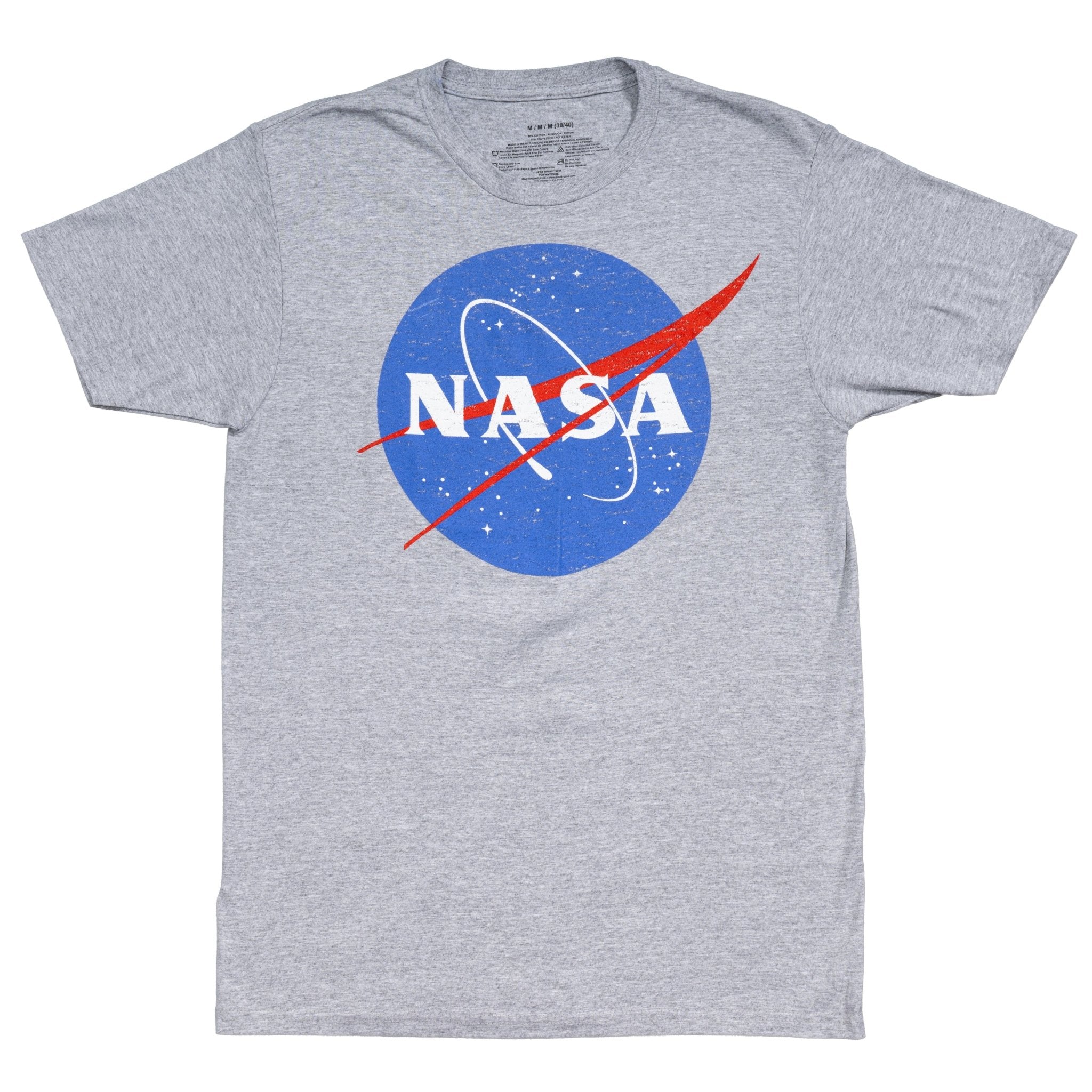 NASA Logo Men's Officially Licensed Short Sleeve Gray T-Shirt - TVStoreOnline