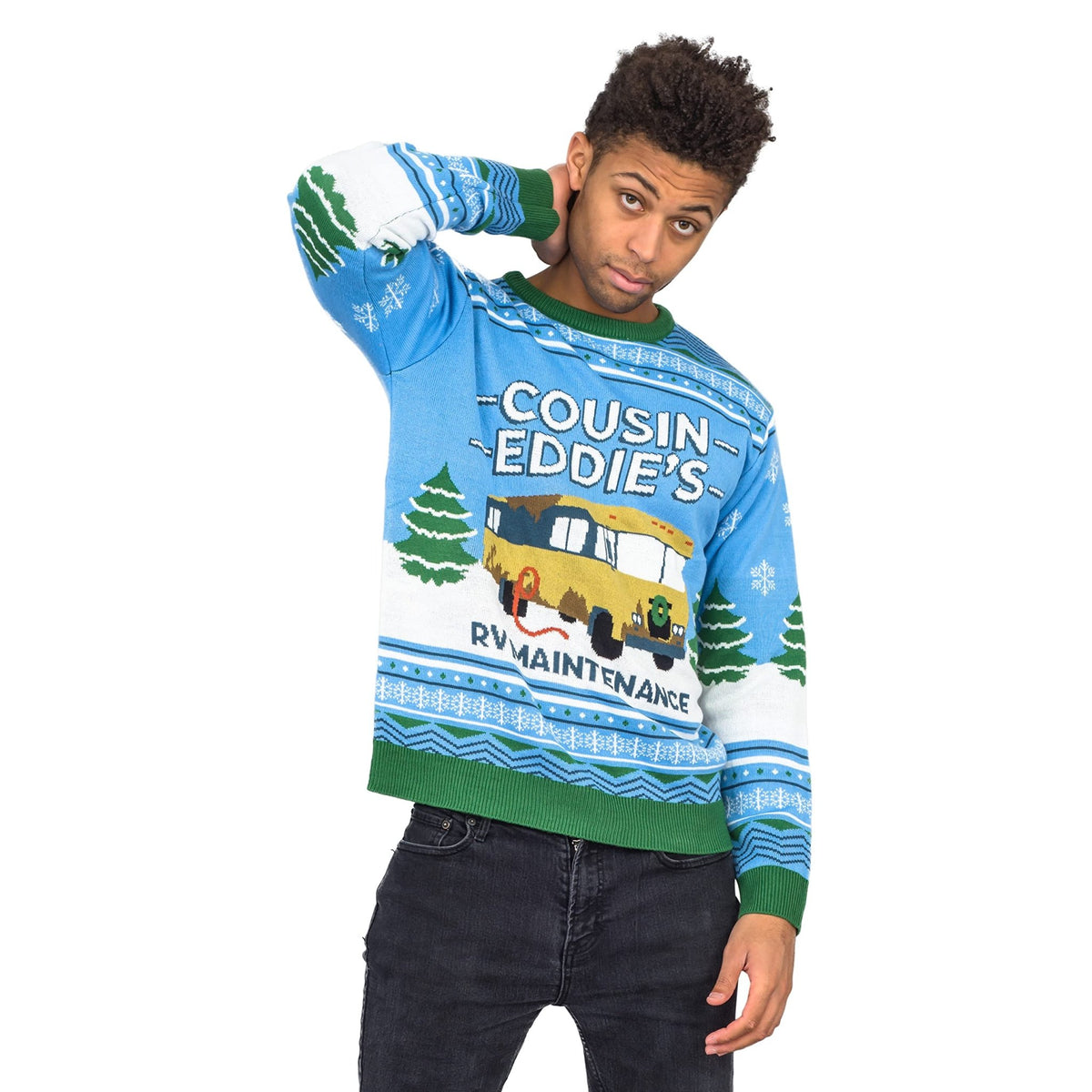 National Lampoon Christmas Vacation Blue Eddies Ugly Christmas Sweater - TVStoreOnline