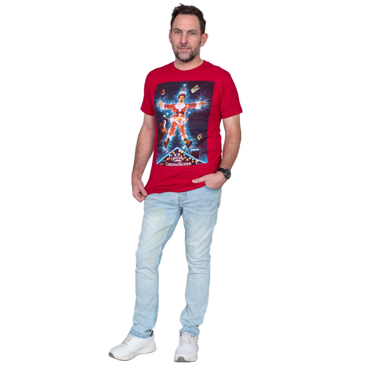 National Lampoons Christmas Vacation Clark Griswold House Roof Lights T-Shirt - TVStoreOnline