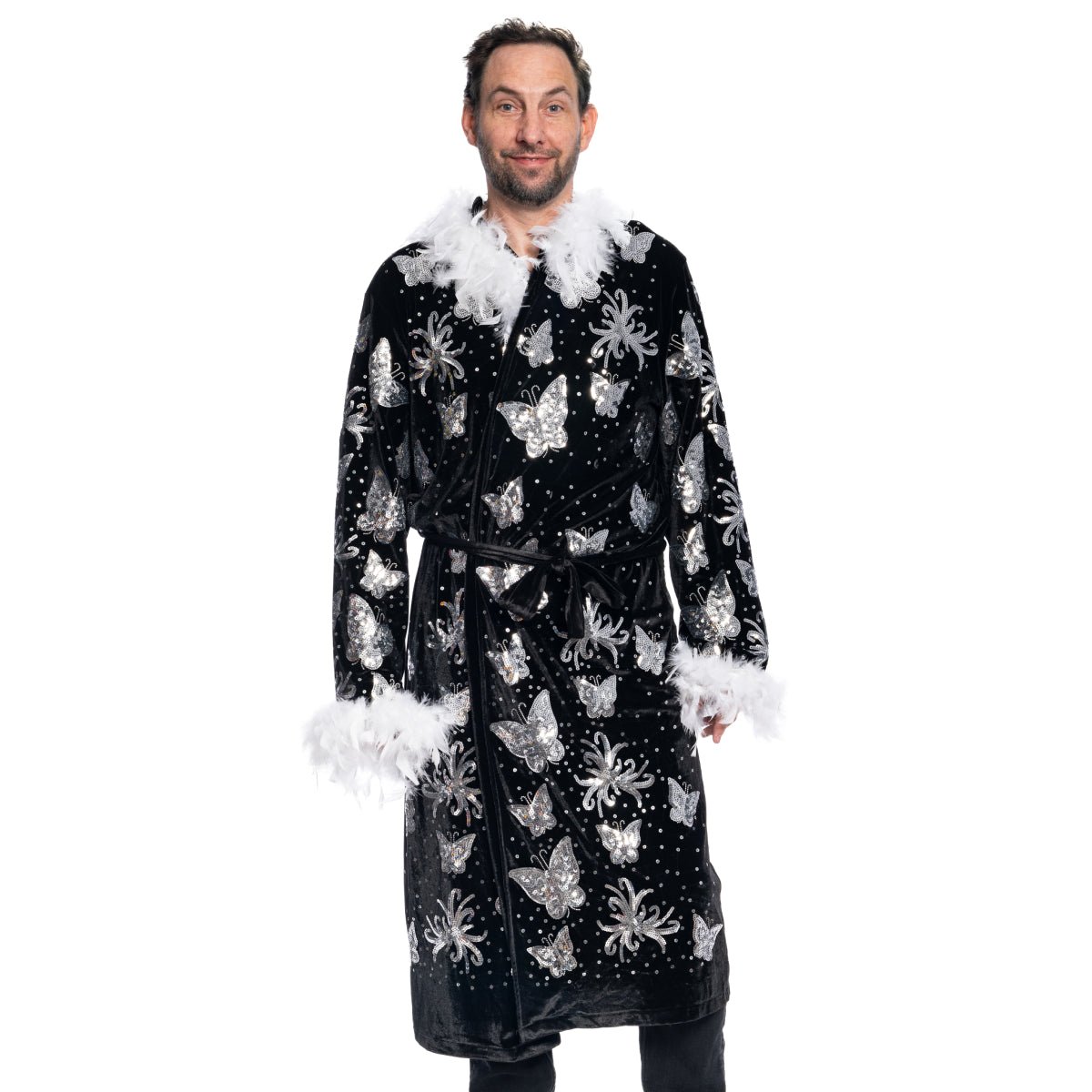 Nature Boy Flair Wrestler Deluxe Robe Halloween Costume Black - TVStoreOnline
