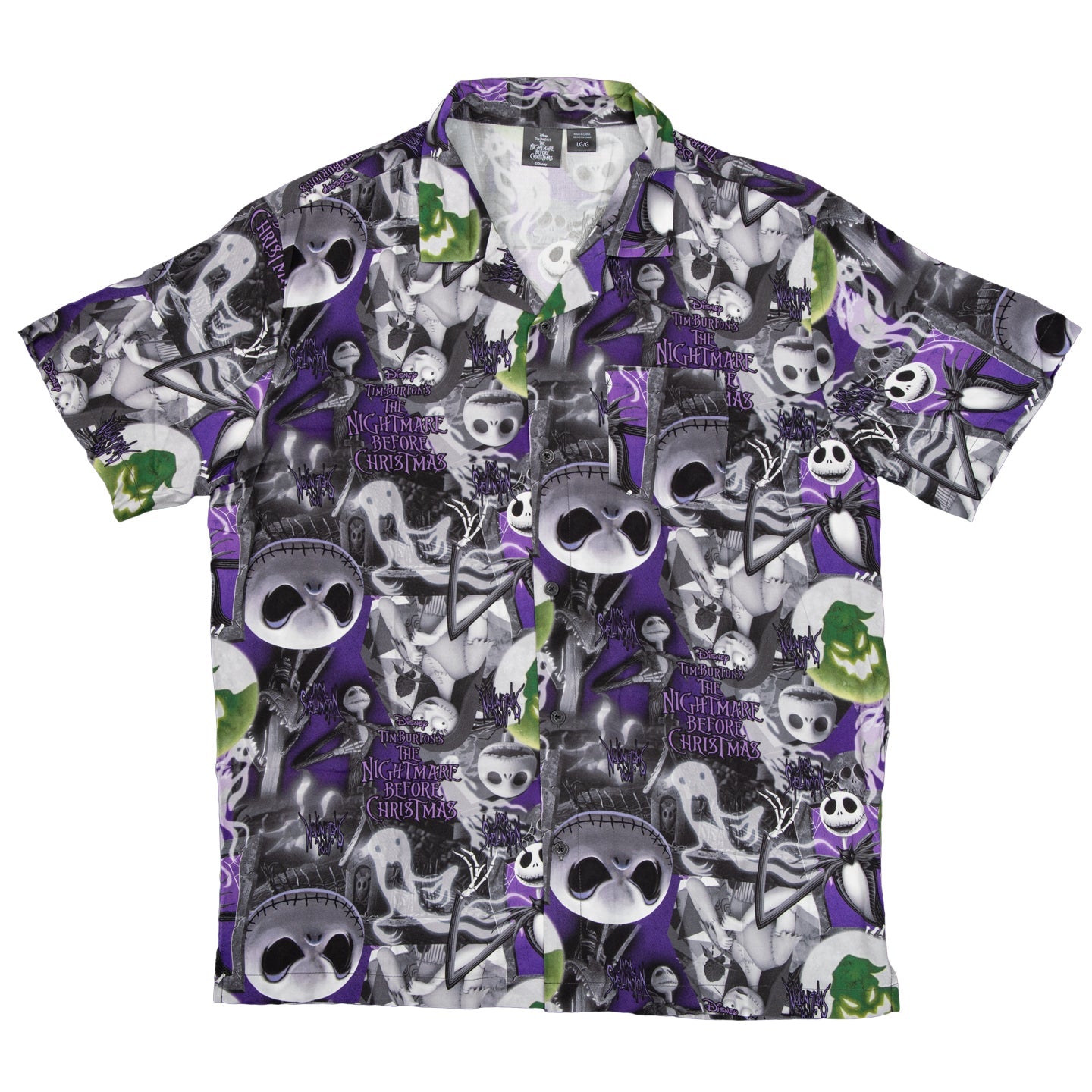 Nightmare Before Christmas Jack All Over Button Up Shirt - TVStoreOnline