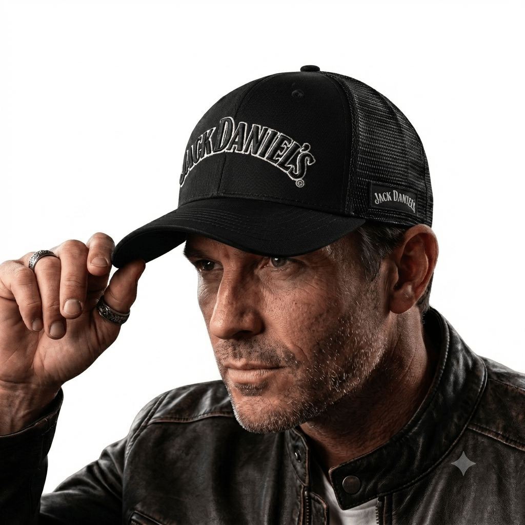 Official Jack Daniel's Black Arch Logo Adult Unisex Trucker Hat - TVStoreOnline