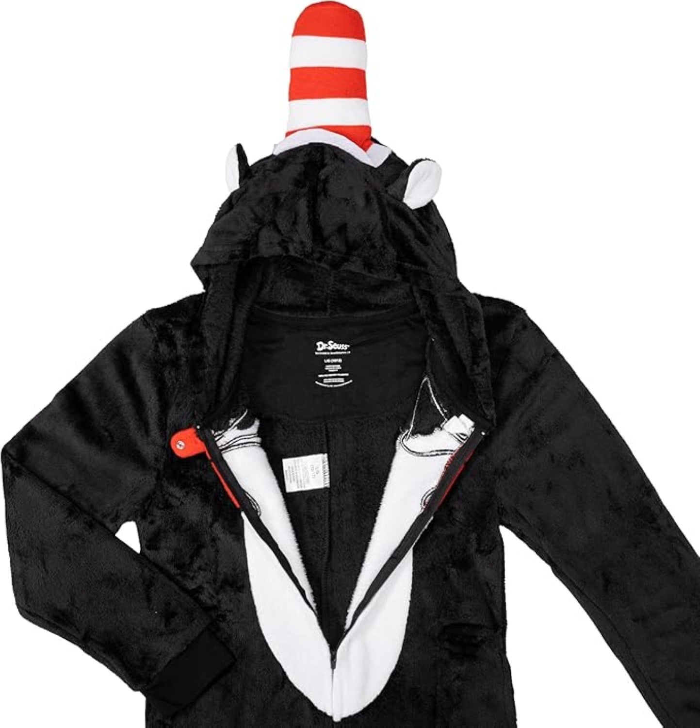 Officially Licensed Kids Youth Seuss Cat in Hall Halloween Cosplay Costume Fleece Jumpsuit - TVStoreOnline