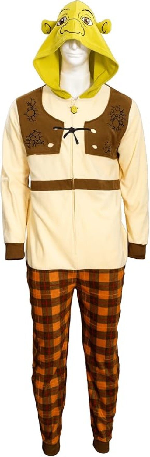 Officially Licensed Shrek Adult Unisex Halloween Cosplay Costume Fleece Jumpsuit - TVStoreOnline