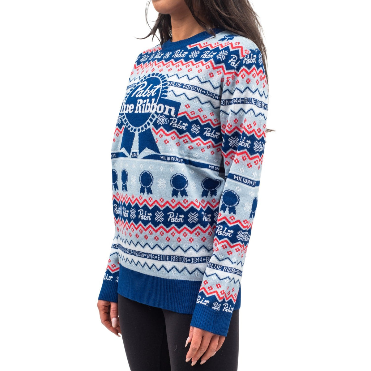 Pabst Fair Isle Beer Holiday Ugly Christmas Sweater - TVStoreOnline