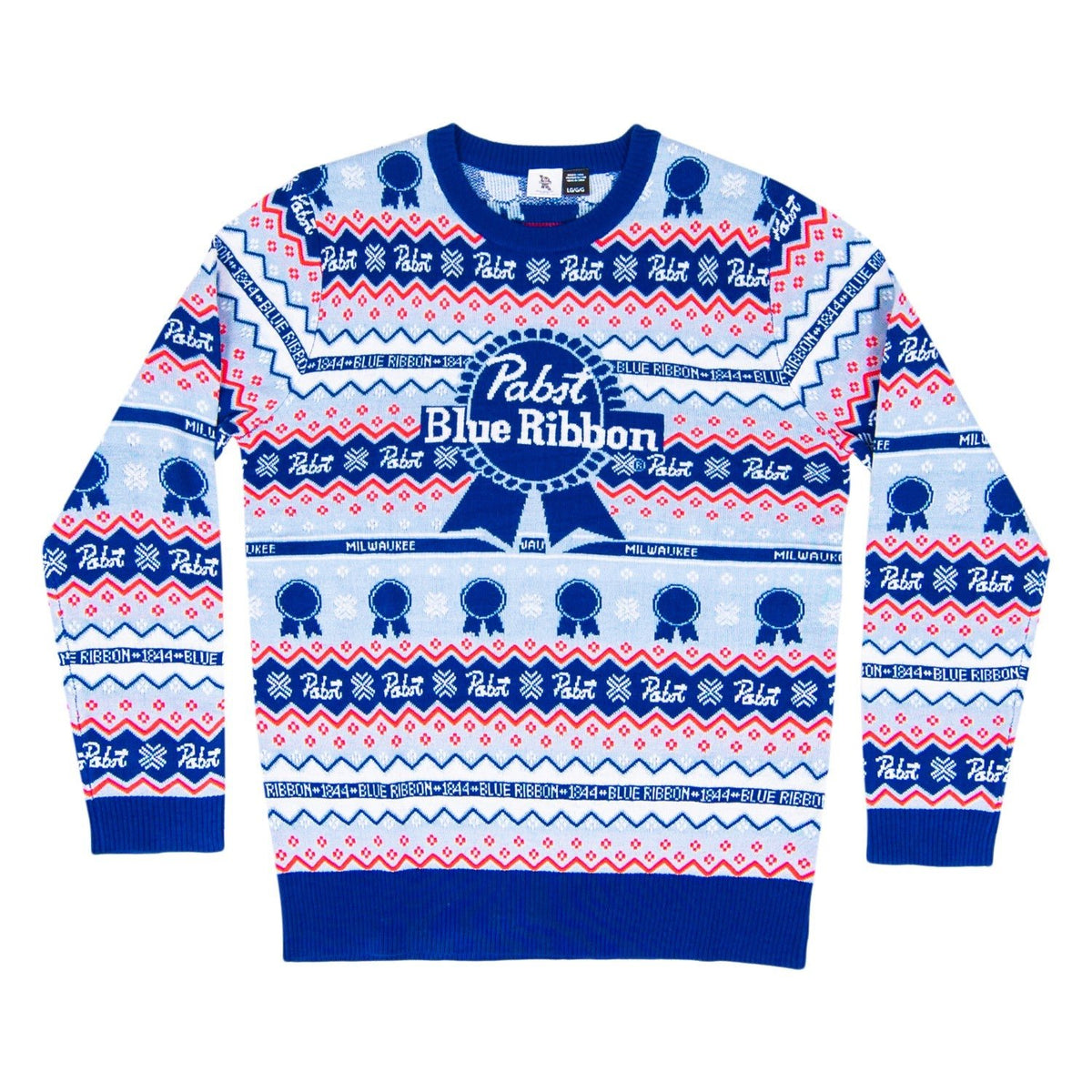 Pabst Fair Isle Beer Holiday Ugly Christmas Sweater - TVStoreOnline