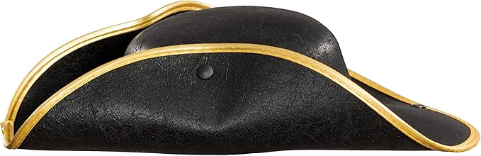 Pirate Hat Faux Leather Tricorn Colonial Renaissance Halloween Costume Cosplay Accessory - TVStoreOnline
