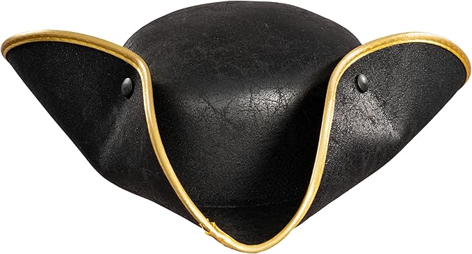 Pirate Hat Faux Leather Tricorn Colonial Renaissance Halloween Costume Cosplay Accessory - TVStoreOnline
