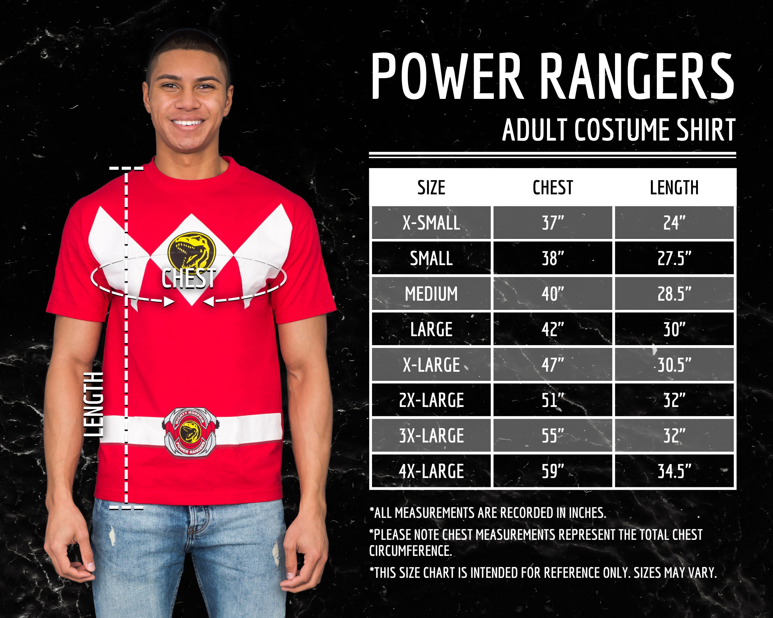 Power Rangers Adult Unisex Halloween Cosplay Costume T-Shirt