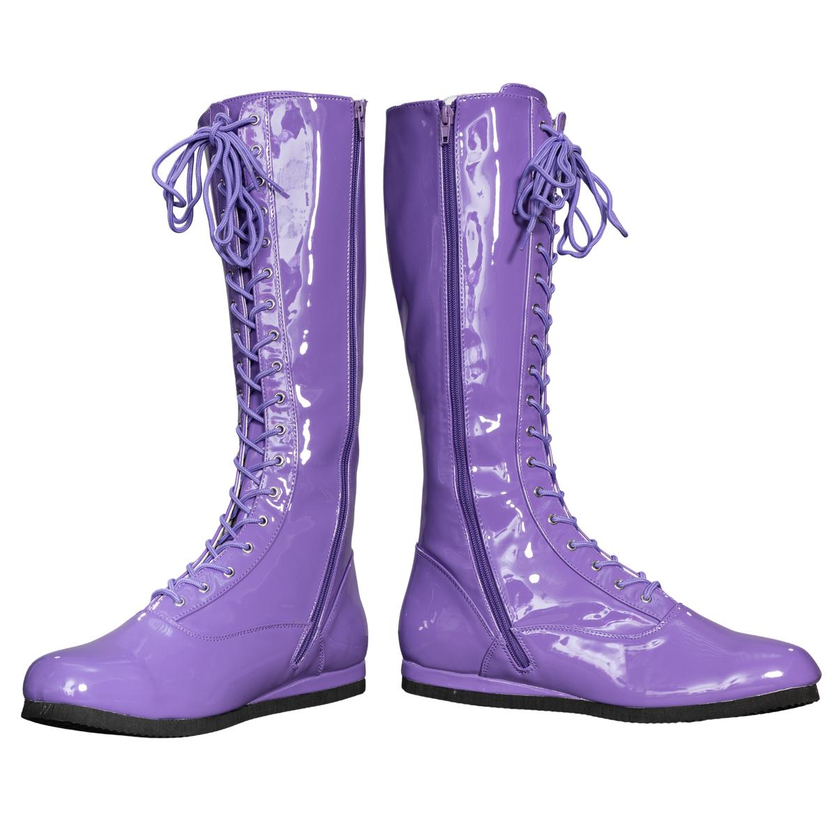 Pro Wrestler / Superhero Purple Halloween Cosplay Costume Boots - TVStoreOnline