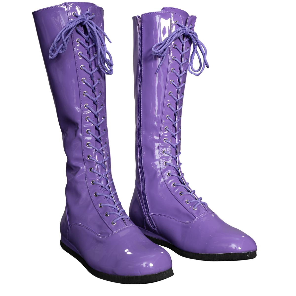 Pro Wrestler / Superhero Purple Halloween Cosplay Costume Boots - TVStoreOnline