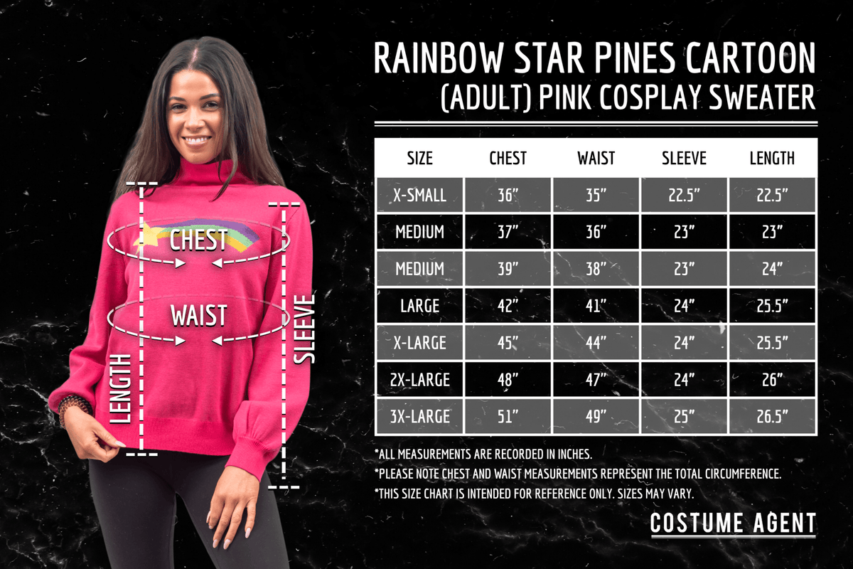 Rainbow Star Pink Pines Cartoon Sweater Halloween Costume Cosplay - TVStoreOnline