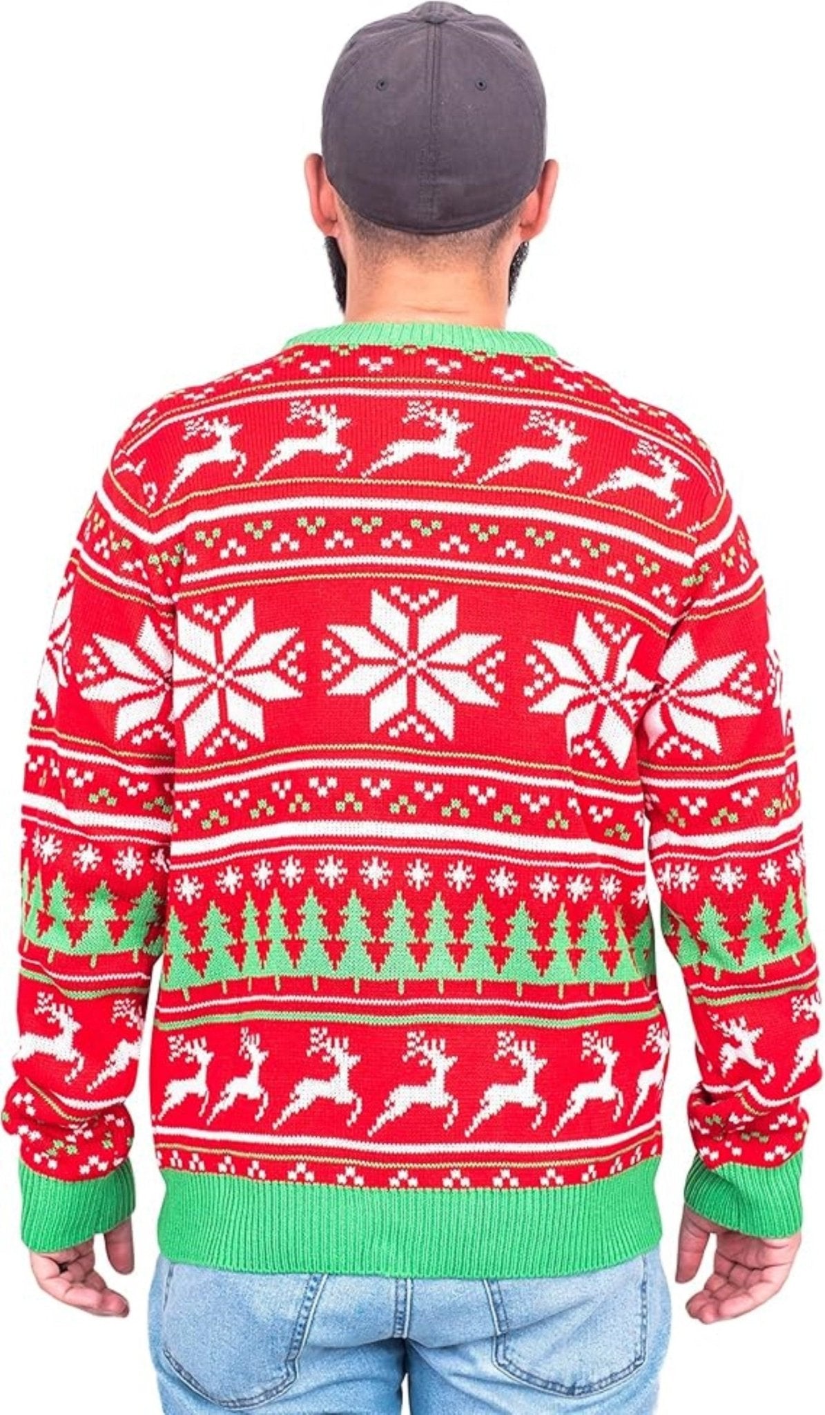 Reindeer Trophy Head 3D LED Lights Adult Unisex Ugly Christmas Sweater - TVStoreOnline
