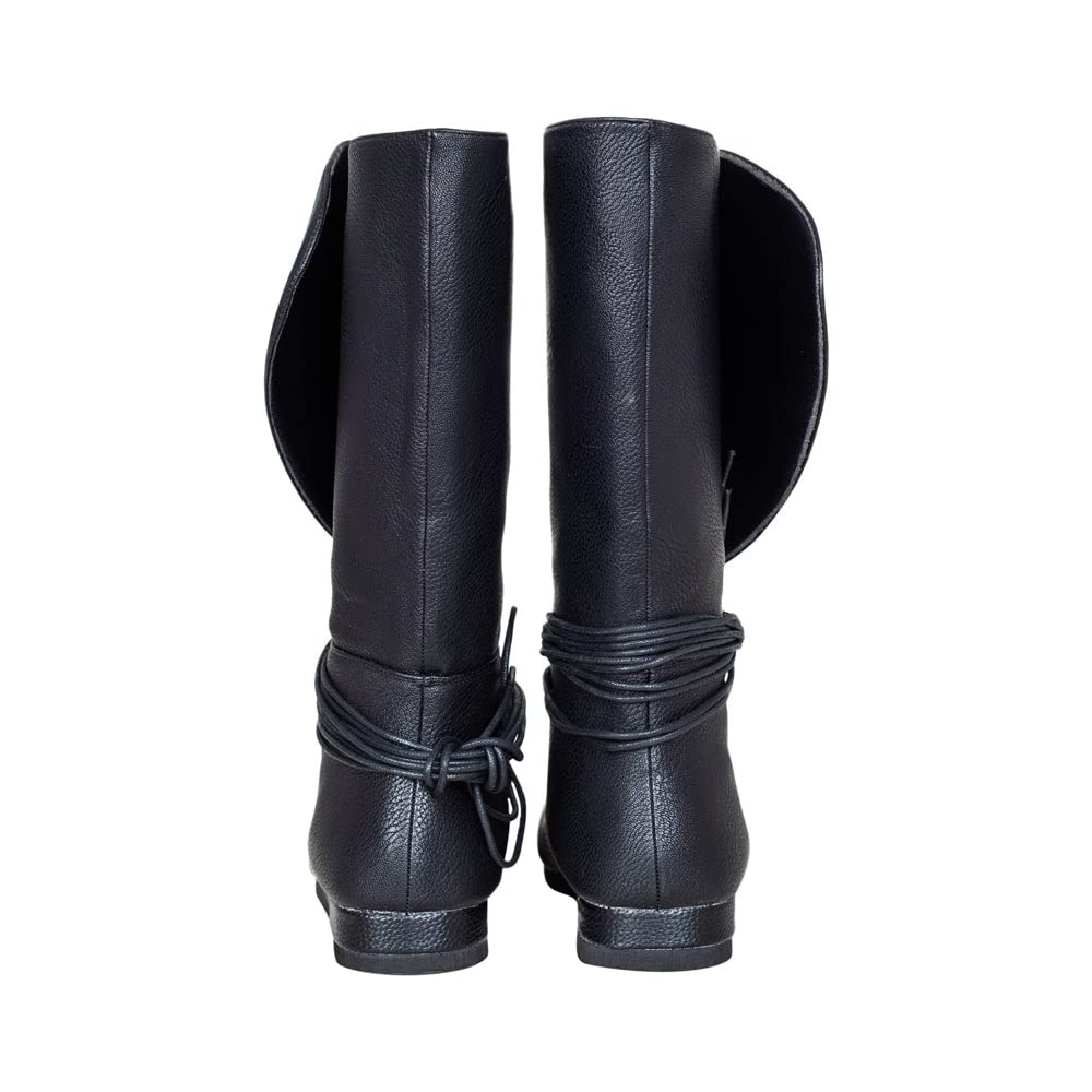 Renaissance Knight DND LARPer Halloween Cosplay Costume Black Boots - TVStoreOnline