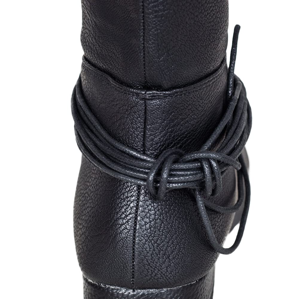 Renaissance Knight DND LARPer Halloween Cosplay Costume Black Boots - TVStoreOnline