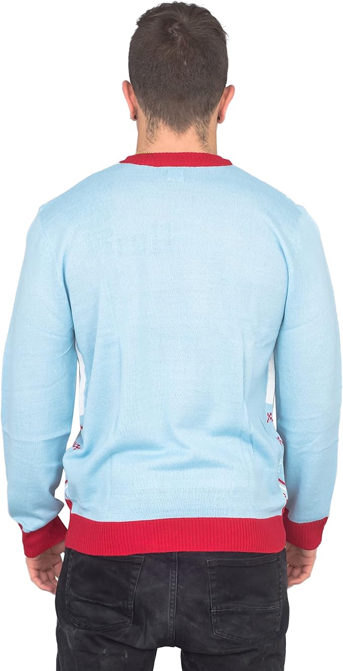 Rick and Morty Holiday Party Light Blue Adult Unisex Ugly Christmas Sweater - TVStoreOnline