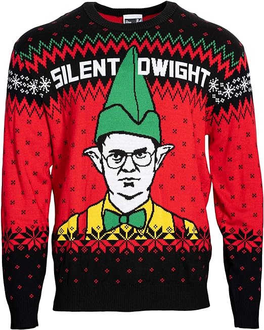 Ripple Junction Silent Dwight Elf Ugly Christmas Sweater - TVStoreOnline