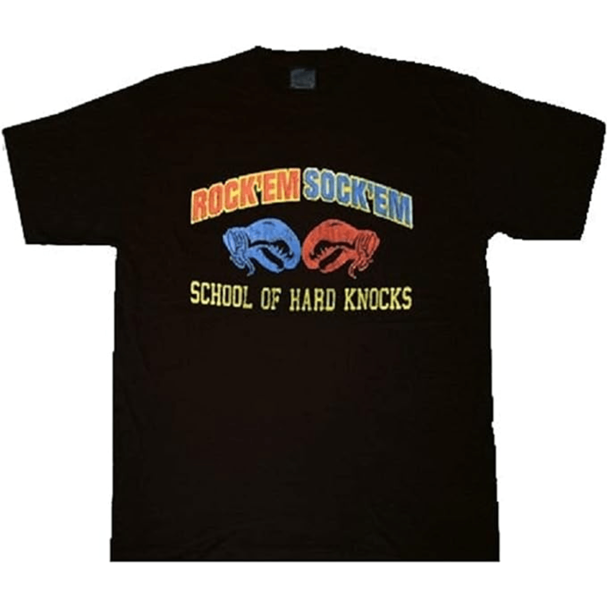 Rock'em Sock'em Robots Hard Knocks Black Tee T-Shirt - TVStoreOnline