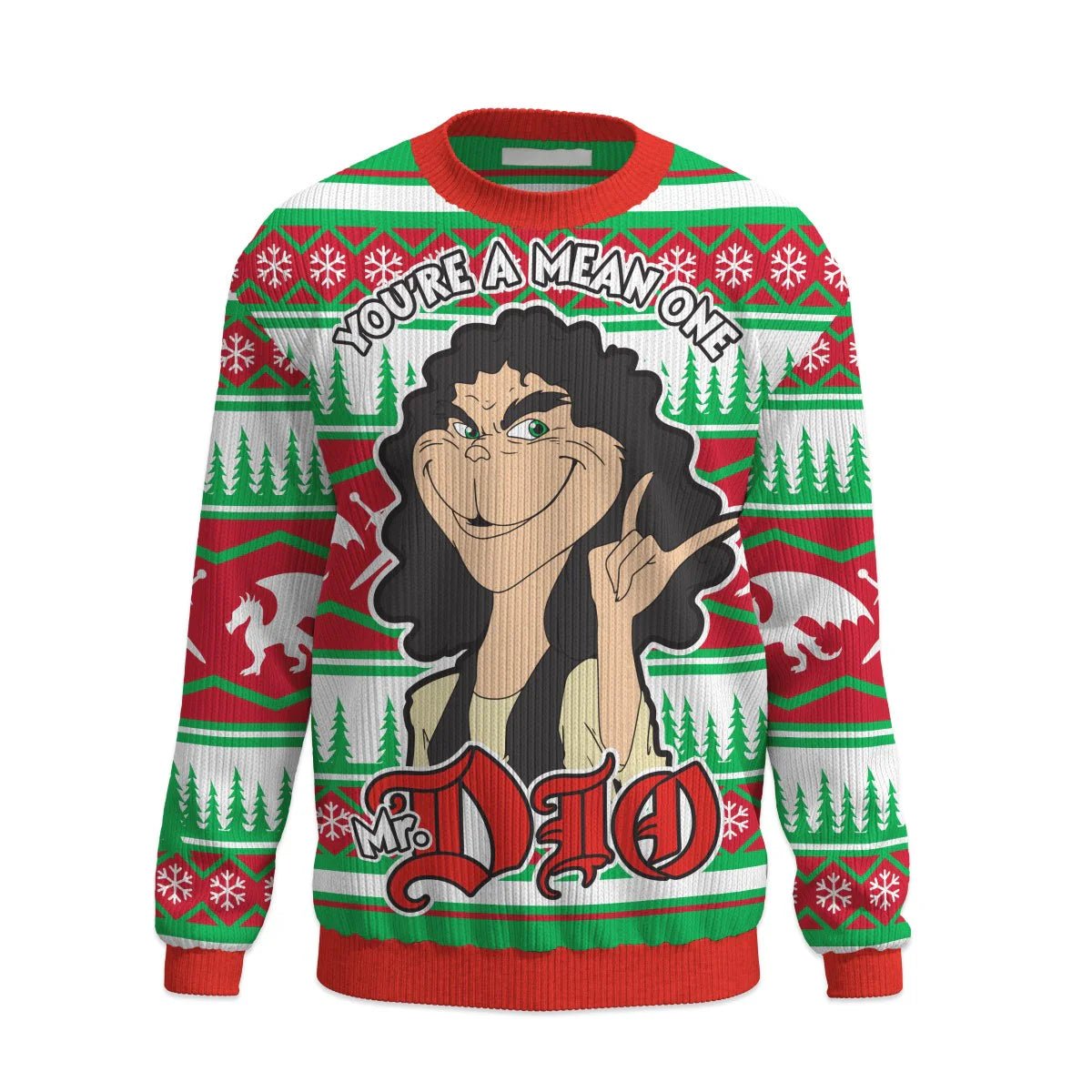Ronnie James Dio "You're A Mean One" Heavy Metal Adult Unisex Ugly Christmas Sweater - TVStoreOnline