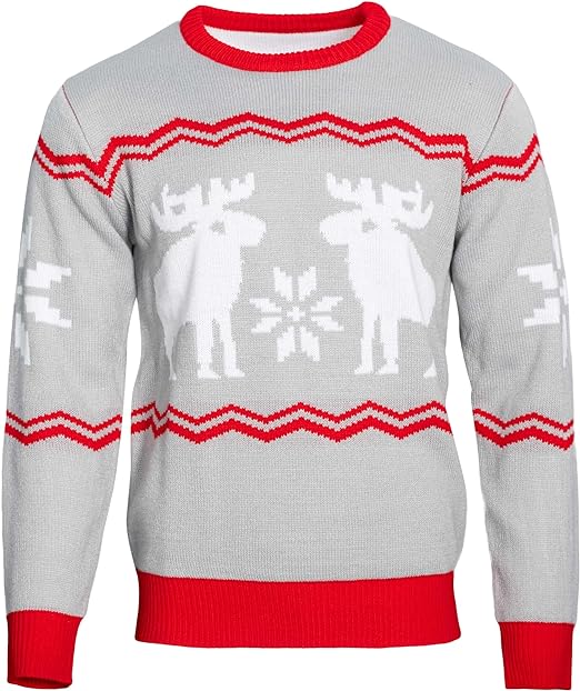 Santa Claus Snowflakes and Moose Scott Sweater - TVStoreOnline